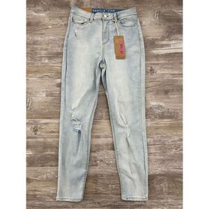 Vanilla Star High Rise Skinny Jeans Ankle Cropped Distressed Juniors Size 7